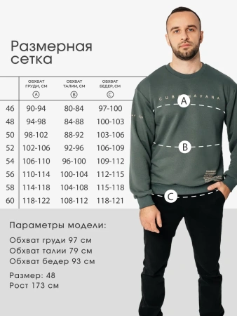 Свитшот мужской базовый с принтом оверсайз