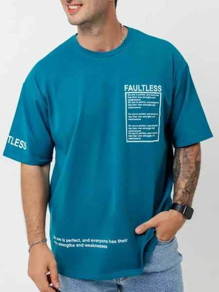 Футболка базовая оверсайз с принтом хлопок летняя