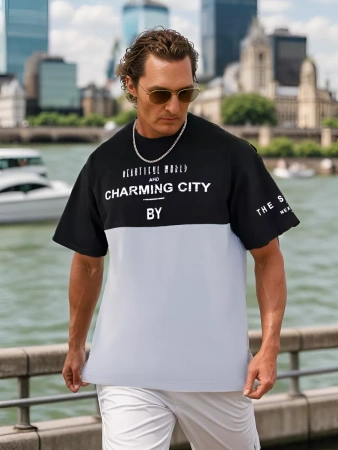 Футболка мужская базовая хлопок с принтом