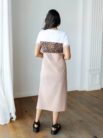 Платье женское леопардовое больших размеров длинное ПЛК569