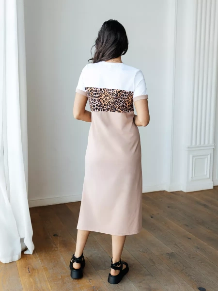 Платье женское леопардовое больших размеров длинное ПЛК569