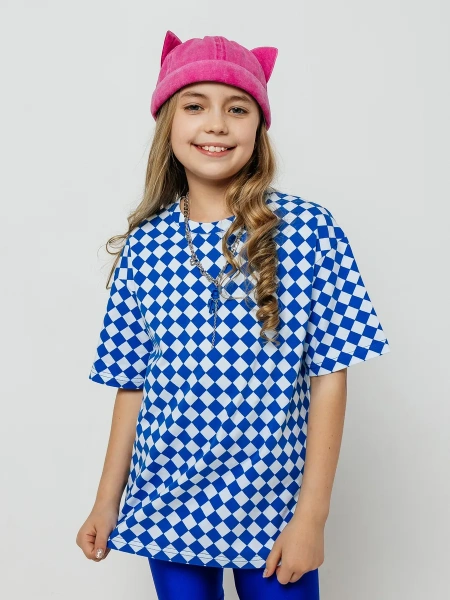 Футболка для девочки с принтом оверсайз