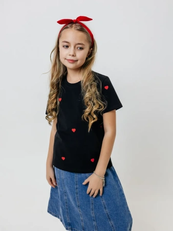Футболка для девочки оверсайз с принтом хлопок
