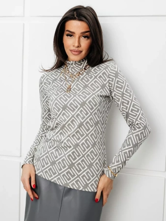 Водолазка женская облегающий лонгслив с принтом ДК572