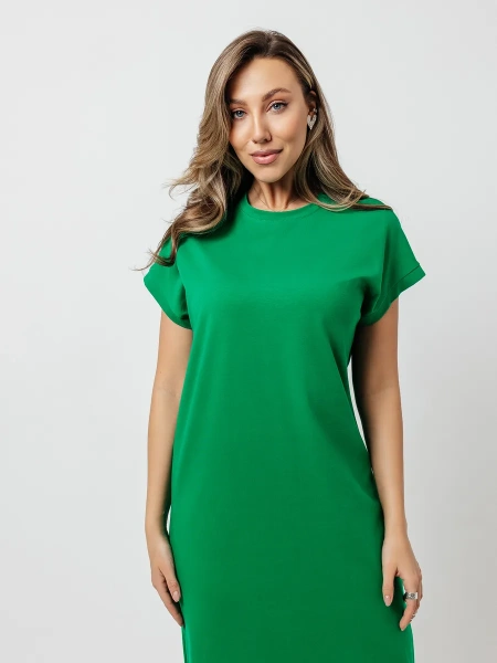 Платье женское летнее трикотажное больших размеров длинное