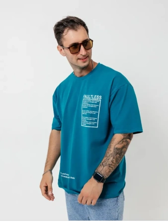 Футболка базовая оверсайз с принтом хлопок летняя