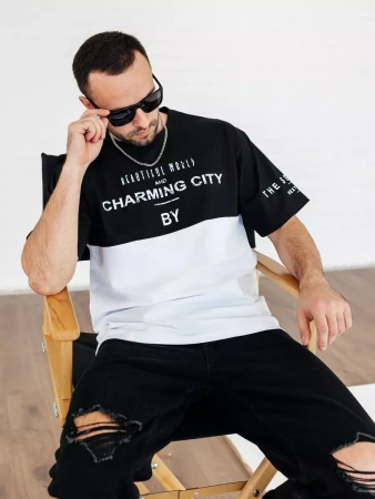 Футболка мужская базовая хлопок с принтом