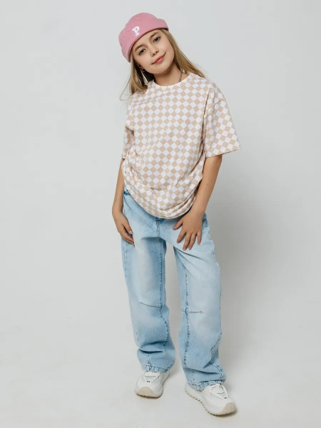 Футболка для девочки с принтом хлопок летняя пляжная