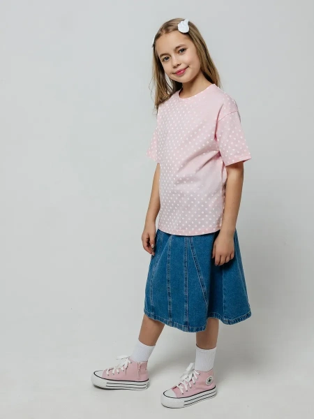 Футболка для девочки с принтом хлопок летняя пляжная