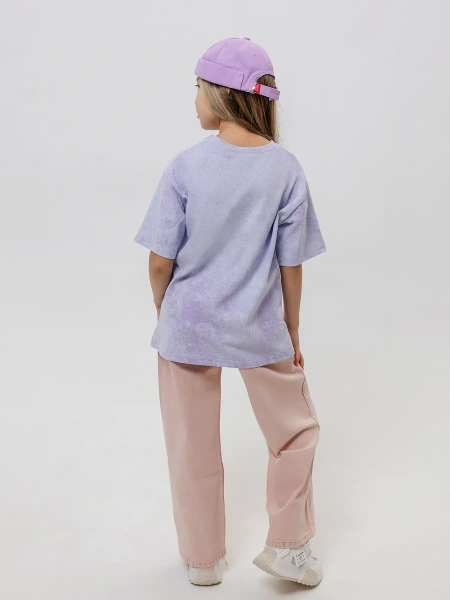 Футболка для девочки оверсайз с принтом хлопок