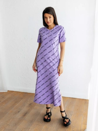 Платье футболка женское с принтом больших размеров ПЛК609