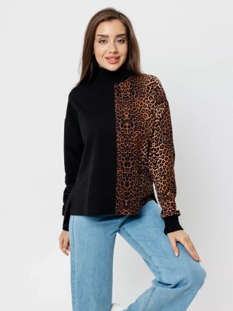 Кофта с горлом оверсайз большого размера нарядный