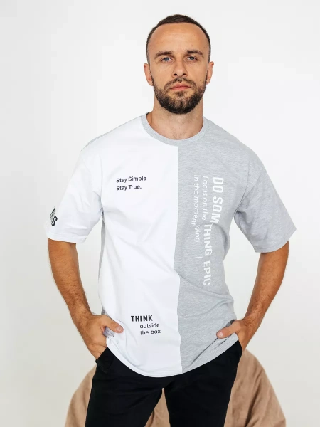 Футболка спортивная с принтом хлопок