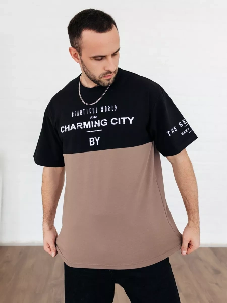 Футболка мужская базовая хлопок с принтом