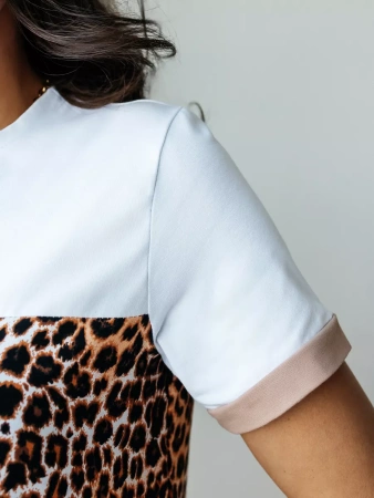 Платье женское леопардовое больших размеров длинное ПЛК569