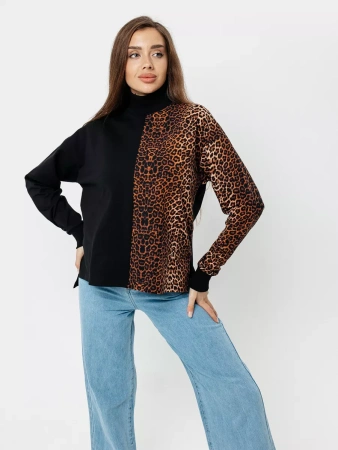 Кофта с горлом оверсайз большого размера нарядный