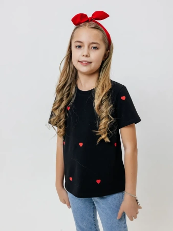 Футболка для девочки оверсайз с принтом хлопок