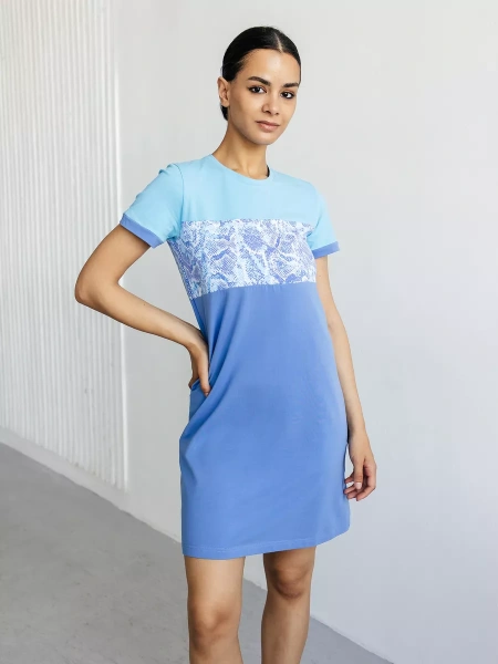 Платье домашнее женское больших размеров прямое повседневное