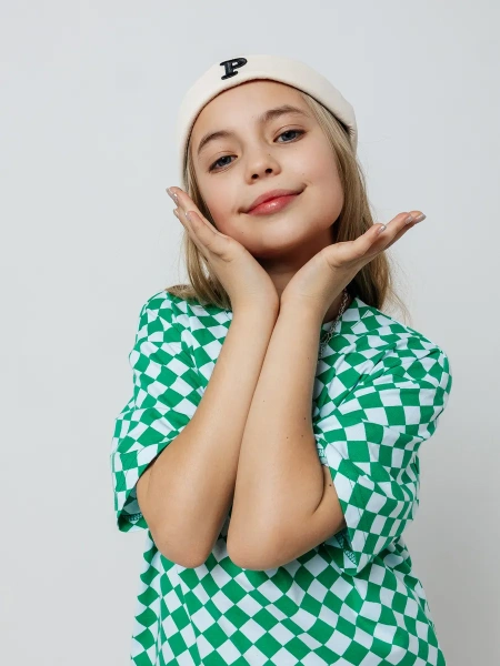 Футболка для девочки с принтом оверсайз