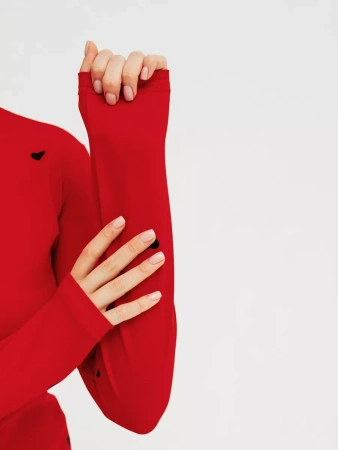 Водолазка женская облегающий лонгслив с принтом ДК572