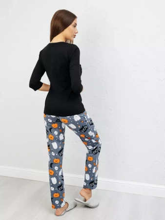 Пижама женская с брюками домашний костюм хлопок