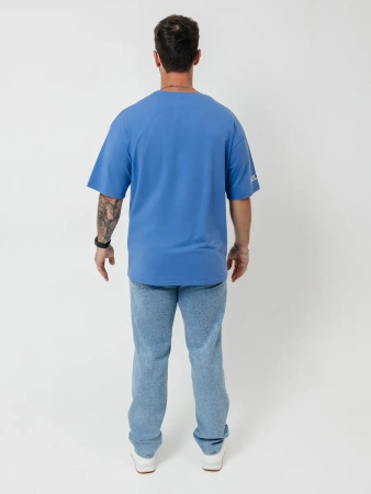 Футболка базовая оверсайз с принтом хлопок летняя