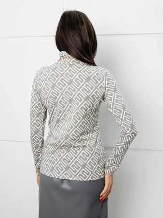 Водолазка женская облегающий лонгслив с принтом ДК572