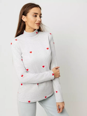 Водолазка женская облегающий лонгслив с принтом ДК572