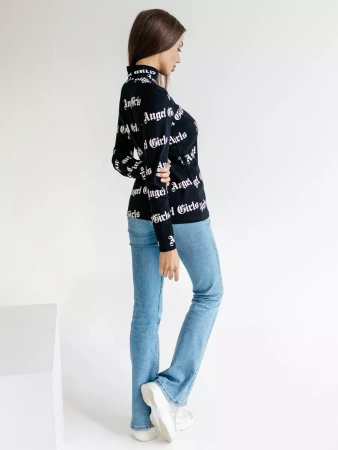 Водолазка женская облегающий лонгслив с принтом ДК572