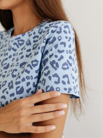 Футболка прямая с принтом хлопок больших размеров ФК561