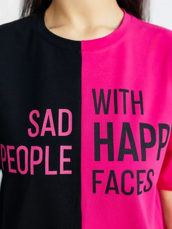 Футболка с принтом оверсайз больших размеров ФК531