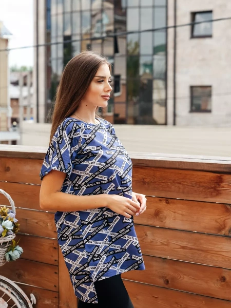 Туника женска оверсайз домашняя с принтом платье