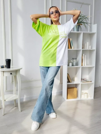 Футболка с принтом оверсайз больших размеров ФК531