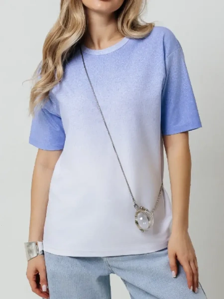 Футболка женская нарядная больших размеров хлопок