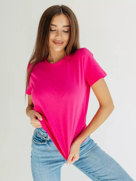 Короткая футболка приталенная одежда хлопок ФК561