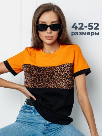 Футболка хлопок с принтом новогодняя больших размеров