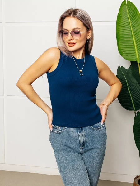 Топ под пиджак в рубчик спортивная майка МК558