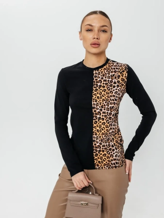 Лонгслив женский облегающий с принтом дк573