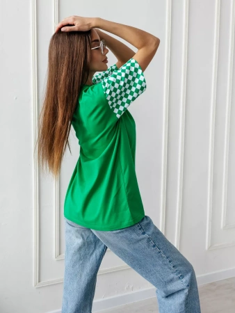 Футболка оверсайз с принтом длинная