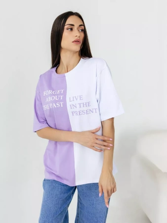 Футболка с принтом оверсайз больших размеров летняя