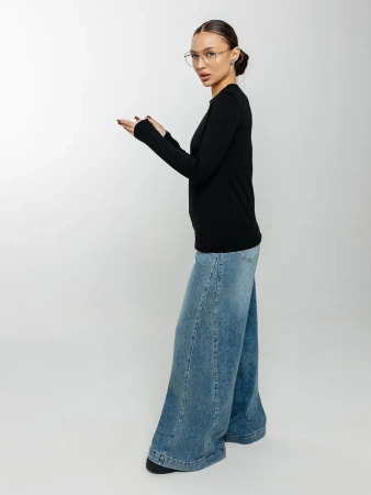 Лонгслив женский с принтом на груди нарядный ДК589