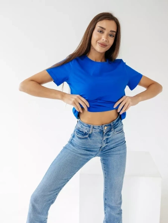 Короткая футболка приталенная одежда хлопок ФК561