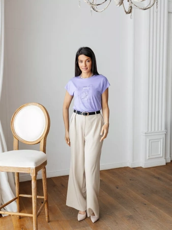 Футболка большого размера с принтом свободная нарядная