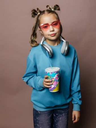 Свитшот для девочки оверсайз в школу подростковый лонгслив