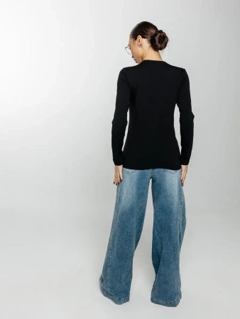 Лонгслив женский с принтом на груди нарядный ДК589