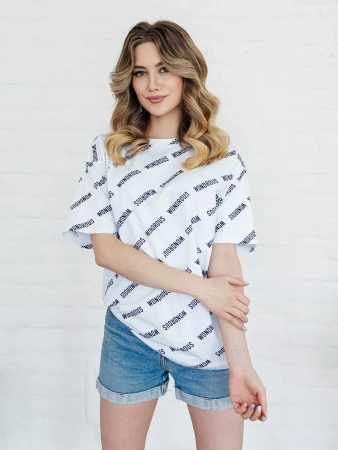 Футболка оверсайз с принтом большого размера