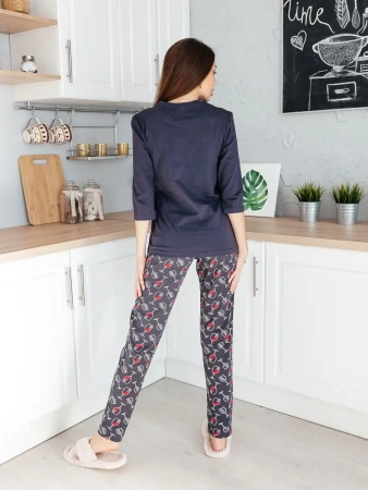 Пижама женская со штанами домашний костюм большие размеры