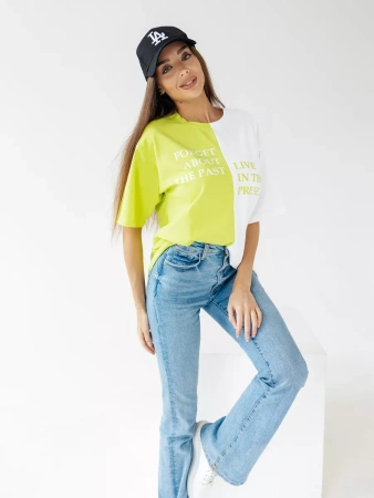 Футболка с принтом оверсайз больших размеров ФК531