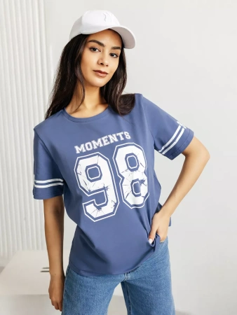 Футболка хлопок с принтом новогодняя больших размеров