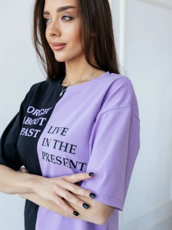 Футболка с принтом оверсайз больших размеров